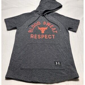 Under Armour Men's Project Rock Short Sleeve Hoodie Grey 1326409 Size Medium